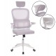 ΚΑΡΕΚΛΑ ΓΡΑΦΕΙΟΥ BASTON HM18236.03 ΓΚΡΙ MESH & ΛΕΥΚΟΣ PP ΣΚΕΛΕΤΟΣ 64x60x127Υεκ.