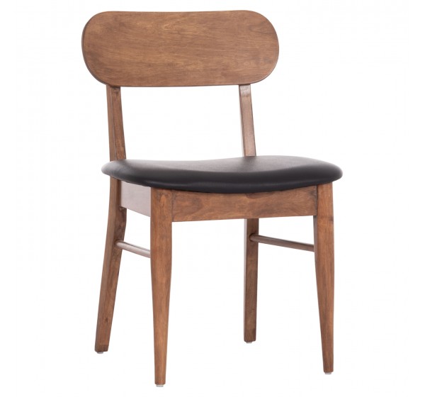 KΑΡΕΚΛΑ ΤΡΑΠΕΖΑΡΙΑΣ SEKOR HM9945.03 ΚΑΡΥΔΙ RUBBERWOOD-ΜΑΥΡΟ PU 51x48x79Υεκ