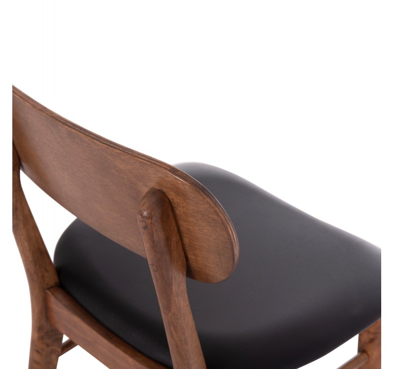 KΑΡΕΚΛΑ ΤΡΑΠΕΖΑΡΙΑΣ SEKOR HM9945.03 ΚΑΡΥΔΙ RUBBERWOOD-ΜΑΥΡΟ PU 51x48x79Υεκ