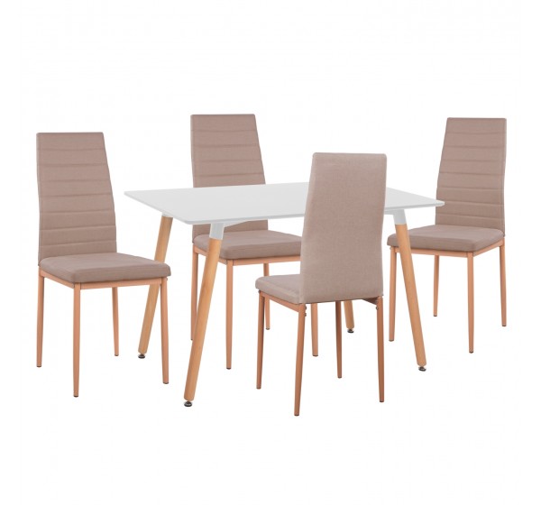 ΣΕΤ ΤΡΑΠΕΖΑΡΙΑΣ 5ΤΜΧ MINIMAL HM11767 ΛΕΥΚΟ MDF-ΜΠΕΖ ΥΦΑΣΜΑ