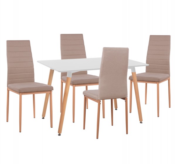 ΣΕΤ ΤΡΑΠΕΖΑΡΙΑΣ 5ΤΜΧ MINIMAL HM11767 ΛΕΥΚΟ MDF-ΜΠΕΖ ΥΦΑΣΜΑ