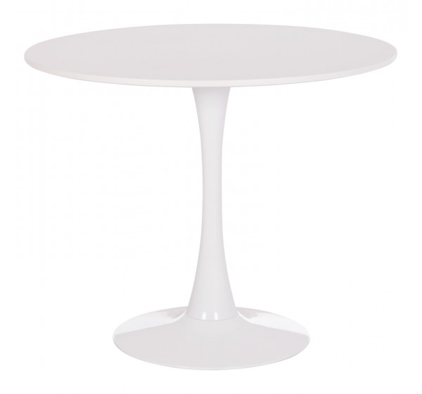 ΤΡΑΠΕΖΙ ΣΤΡΟΓΓΥΛΟ BROLIN HM18141.01 MDF TOP-ΒΑΣΗ ΜΕΤΑΛΛΙΚΗ--ΛΕΥΚΟ Φ90x73Υεκ