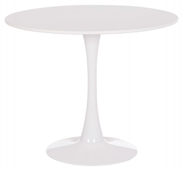 ΤΡΑΠΕΖΙ ΣΤΡΟΓΓΥΛΟ BROLIN HM18141.01 MDF TOP-ΒΑΣΗ ΜΕΤΑΛΛΙΚΗ--ΛΕΥΚΟ Φ90x73Υεκ