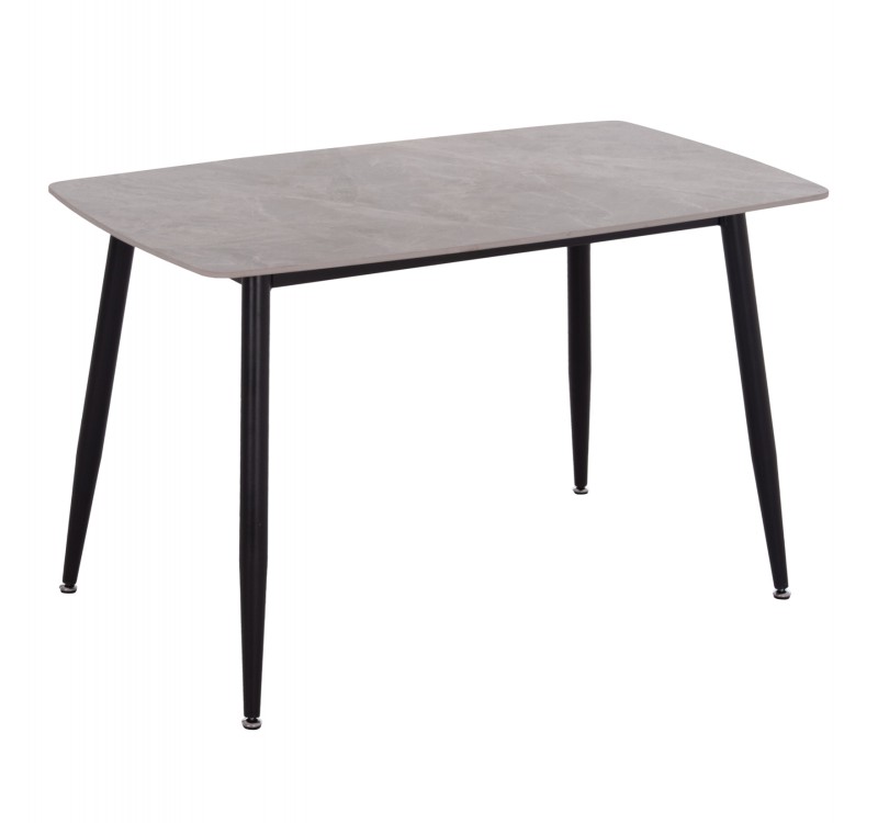 ΤΡΑΠΕΖΙ RAVEN HM9854.13 ΚΕΡΑΜΙΚΟ TOP ΓΚΡΙ ΜΑΡΜΑΡΟ-ΜΑΥΡΟ ΜΕΤΑΛΛΟ 120x70x73Υεκ.