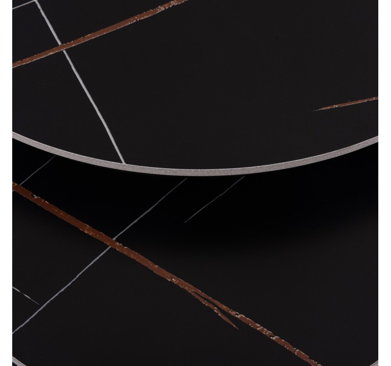 ΤΡΑΠΕΖΙ ΣΑΛΟΝΙΟΥ 2ΤΜΧ TALOS ΚΕΡΑΜΙΚΟ TOP ΜΕ ΟΨΗ ΜΑΥΡΟΥ ΜΑΡΜΑΡΟΥ HM18140.02 Φ70+Φ50