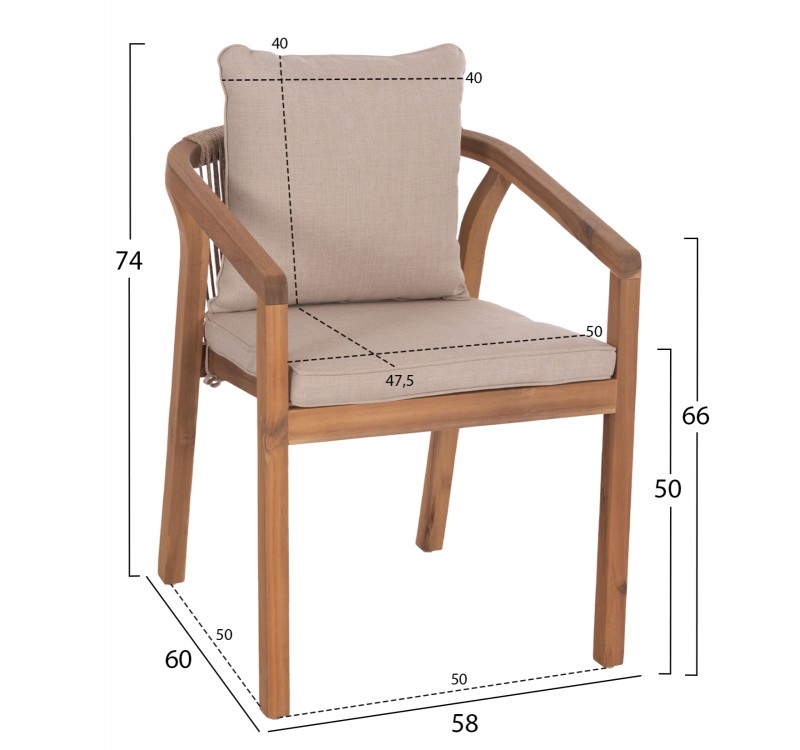 ΠΟΛΥΘΡΟΝΑ CONTREL HM6244.01 ΞΥΛΟ ΑΚΑΚΙΑΣ ΦΥΣΙΚΟ-ΣΧΟΙΝΙ & ΜΑΞΙΛΑΡΙΑ ΜΠΕΖ 58x60x74Υεκ.