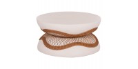 ΤΡΑΠΕΖΙ ΣΑΛΟΝΙΟΥ ANNA HM18157.02 FIBER CEMENT ΛΕΥΚΟ-ΦΥΣΙΚΟ RATTAN--Φ92x44.5Υεκ
