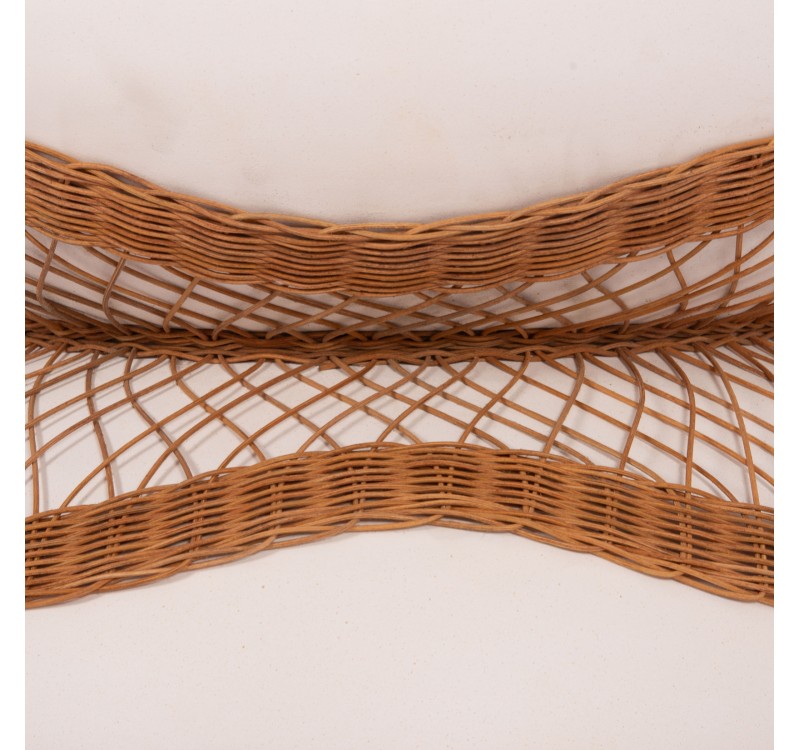 ΤΡΑΠΕΖΙ ΣΑΛΟΝΙΟΥ ANNA HM18157.02 FIBER CEMENT ΛΕΥΚΟ-ΦΥΣΙΚΟ RATTAN--Φ92x44.5Υεκ