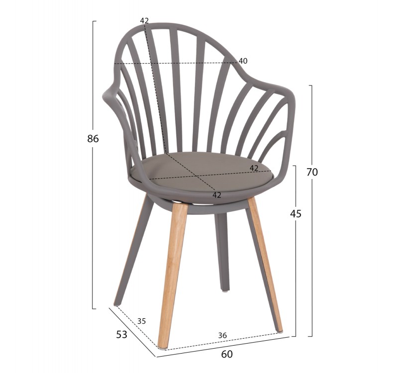 ΣΕΤ ΤΡΑΠΕΖΑΡΙΑΣ 5ΤΜΧ ANAIS HM21176 MDF TOP ΣΕ ΓΚΡΙ--P.P. & PU ΣΕ ΓΚΡΙ