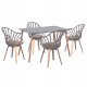 ΣΕΤ ΤΡΑΠΕΖΑΡΙΑΣ 5ΤΜΧ ANAIS HM21176 MDF TOP ΣΕ ΓΚΡΙ--P.P. & PU ΣΕ ΓΚΡΙ