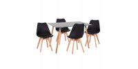 ΣΕΤ ΤΡΑΠΕΖΑΡΙΑΣ 5ΤΜΧ VEGAS HM21185 MDF TOP ΣΕ ΑΝΟΙΧΤΟ ΓΚΡΙ--ΠΟΔΙΑ ΟΞΙΑΣ