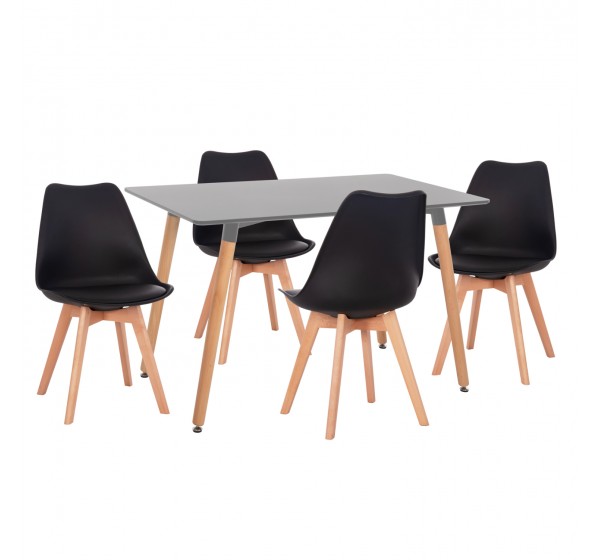 ΣΕΤ ΤΡΑΠΕΖΑΡΙΑΣ 5ΤΜΧ VEGAS HM21185 MDF TOP ΣΕ ΑΝΟΙΧΤΟ ΓΚΡΙ--ΠΟΔΙΑ ΟΞΙΑΣ