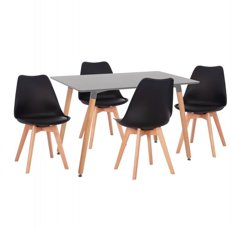 ΣΕΤ ΤΡΑΠΕΖΑΡΙΑΣ 5ΤΜΧ VEGAS HM21185 MDF TOP ΣΕ ΑΝΟΙΧΤΟ ΓΚΡΙ--ΠΟΔΙΑ ΟΞΙΑΣ