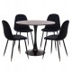 ΣΕΤ ΤΡΑΠΕΖΑΡΙΑΣ 5ΤΜΧ BROLIN HM21191 MDF TOP-ΜΕΤΑΛΛΙΚΑ ΠΟΔΙΑ-ΒΕΛΟΥΔΟ--ΜΑΥΡΟ