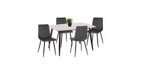 ΣΕΤ ΤΡΑΠΕΖΑΡΙΑΣ 5ΤΜΧ LATRELL HM21192 ΤΡΑΠΕΖΙ ΚΕΡΑΜΙΚΟ TOP-ΒΕΛΟΥΔΟ ΓΚΡΙ ΚΑΡΕΚΛΕΣ