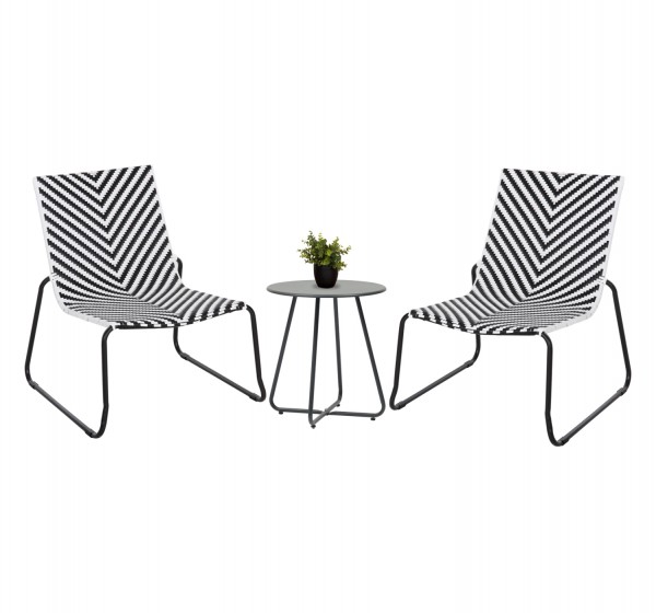 ΣΕΤ LOUNGE 3TMX ΕΞ.ΧΩΡΟΥ PONY HM21193 ΜΕΤΑΛΛΟ ΣΕ ΓΚΡΙ--ΣΥΝΘ.RATTAN ΣΕ ΛΕΥΚΟ-ΜΑΥΡΟ