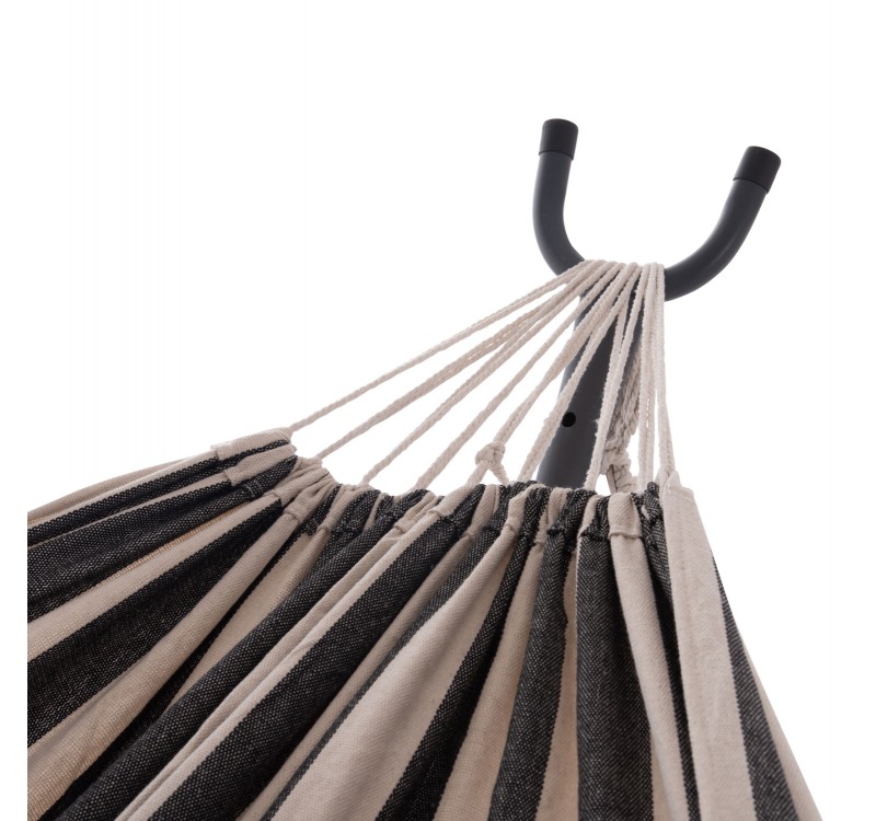 ΑΙΩΡΑ CRAVE HM6304.03 ΑΝΘΡΑΚΙ ΜΕΤΑΛ. ΣΚΕΛΕΤΟΣ--ΜΠΛΕ ΣΚΟΥΡΟ ΠΑΝΙ ΜΕ ΛΕΥΚΗ ΡΙΓΑ 265x93x105Υεκ