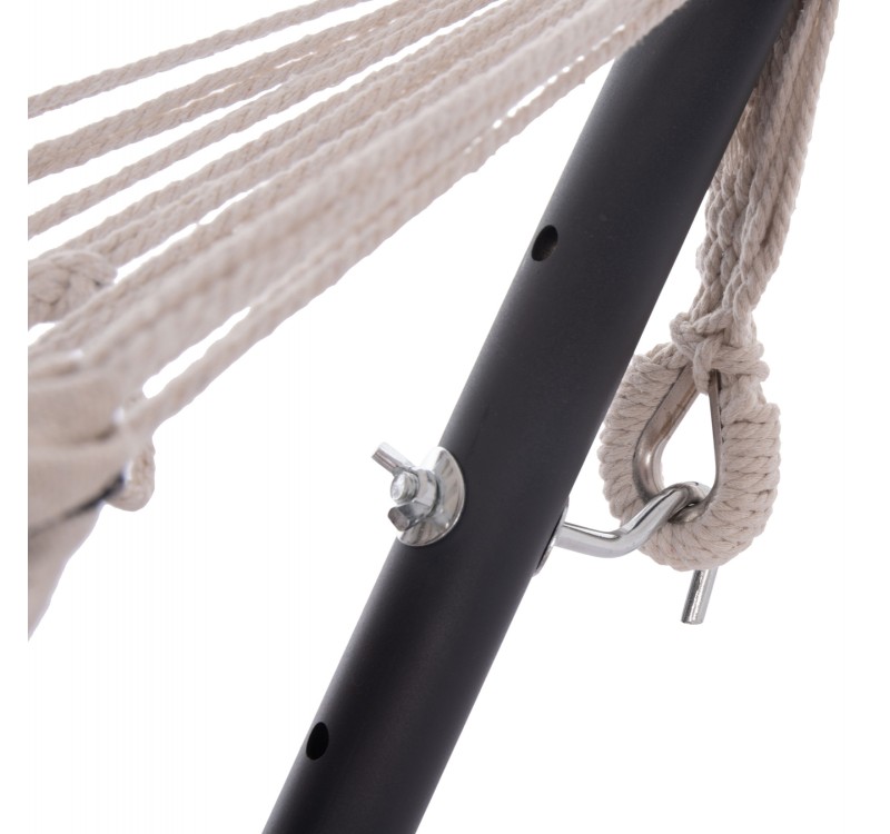 ΑΙΩΡΑ CRAVE HM6304.03 ΑΝΘΡΑΚΙ ΜΕΤΑΛ. ΣΚΕΛΕΤΟΣ--ΜΠΛΕ ΣΚΟΥΡΟ ΠΑΝΙ ΜΕ ΛΕΥΚΗ ΡΙΓΑ 265x93x105Υεκ