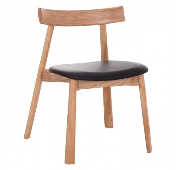 KΑΡΕΚΛΑ ΤΡΑΠΕΖΑΡΙΑΣ SEKAN HM18245.04 RUBBERWOOD-ΜΑΥΡΟ PU 60x54x72Υεκ