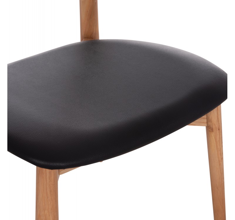 KΑΡΕΚΛΑ ΤΡΑΠΕΖΑΡΙΑΣ SEKAN HM18245.04 RUBBERWOOD-ΜΑΥΡΟ PU 60x54x72Υεκ