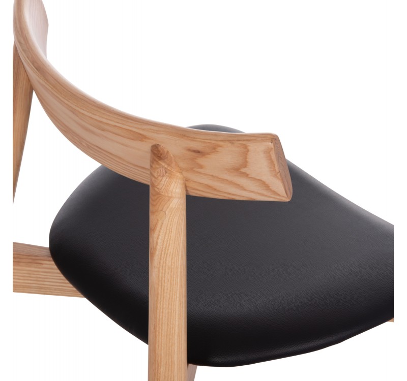 KΑΡΕΚΛΑ ΤΡΑΠΕΖΑΡΙΑΣ SEKAN HM18245.04 RUBBERWOOD-ΜΑΥΡΟ PU 60x54x72Υεκ