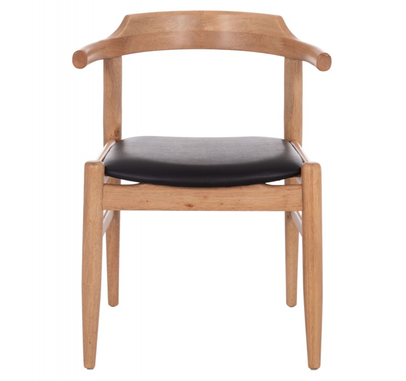ΠΟΛΥΘΡΟΝΑ CERSEI HM9946.01 RUBBERWOOD ΣΕ LIGHT OAK & PU ΣΕ ΜΑΥΡΟ 57x53x72Υεκ