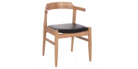 ΠΟΛΥΘΡΟΝΑ CERSEI HM9946.01 RUBBERWOOD ΣΕ LIGHT OAK & PU ΣΕ ΜΑΥΡΟ 57x53x72Υεκ
