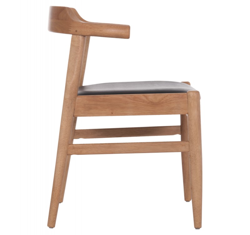 ΠΟΛΥΘΡΟΝΑ CERSEI HM9946.01 RUBBERWOOD ΣΕ LIGHT OAK & PU ΣΕ ΜΑΥΡΟ 57x53x72Υεκ