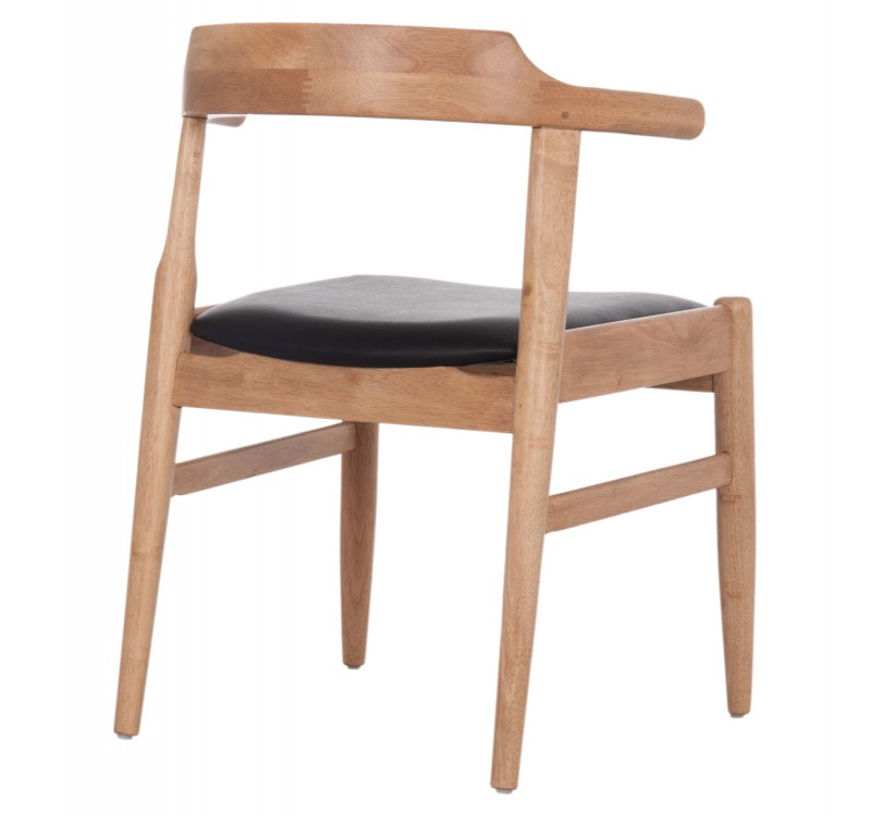 ΠΟΛΥΘΡΟΝΑ CERSEI HM9946.01 RUBBERWOOD ΣΕ LIGHT OAK & PU ΣΕ ΜΑΥΡΟ 57x53x72Υεκ