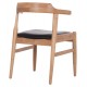 ΠΟΛΥΘΡΟΝΑ CERSEI HM9946.01 RUBBERWOOD ΣΕ LIGHT OAK & PU ΣΕ ΜΑΥΡΟ 57x53x72Υεκ