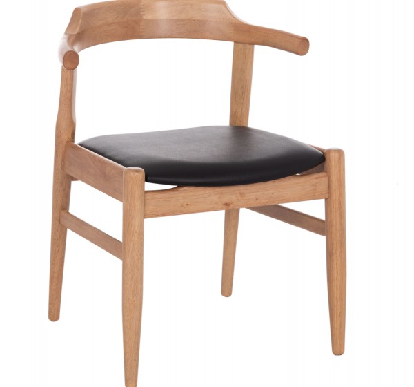 ΠΟΛΥΘΡΟΝΑ CERSEI HM9946.01 RUBBERWOOD ΣΕ LIGHT OAK & PU ΣΕ ΜΑΥΡΟ 57x53x72Υεκ