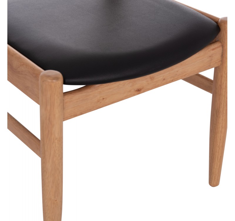 ΠΟΛΥΘΡΟΝΑ CERSEI HM9946.01 RUBBERWOOD ΣΕ LIGHT OAK & PU ΣΕ ΜΑΥΡΟ 57x53x72Υεκ