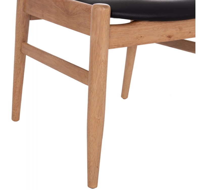 ΠΟΛΥΘΡΟΝΑ CERSEI HM9946.01 RUBBERWOOD ΣΕ LIGHT OAK & PU ΣΕ ΜΑΥΡΟ 57x53x72Υεκ