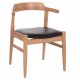 ΠΟΛΥΘΡΟΝΑ CERSEI HM9946.01 RUBBERWOOD ΣΕ LIGHT OAK & PU ΣΕ ΜΑΥΡΟ 57x53x72Υεκ