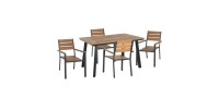 ΣΕΤ ΤΡΑΠΕΖΑΡΙΑΣ TABER HM21197 ΤΡΑΠΕΖΙ & 4 ΠΟΛΥΘΡΟΝΕΣ-ΑΛΟΥΜΙΝΙΟ & POLYWOOD-ΑΝΘΡΑΚΙ