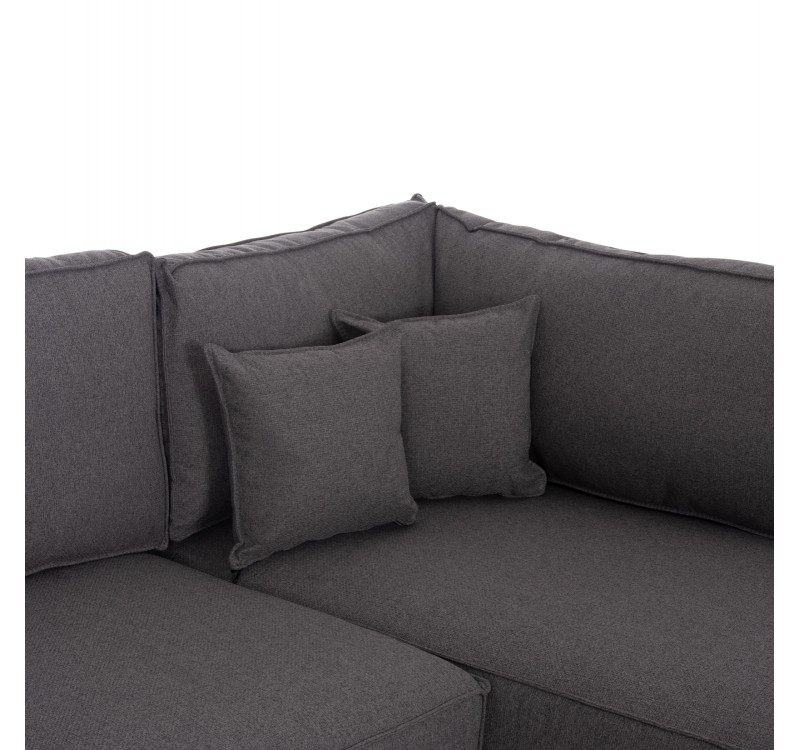 ΓΩΝΙΑΚΟΣ ΚΑΝΑΠΕΣ-ΚΡΕΒΑΤΙ ΜΕ ΑΠΟΘ.ΧΩΡΟ SAFFIRA HM3303.01R ΓΚΡΙ ΥΦΑΣΜΑ 270x195x100Υεκ.