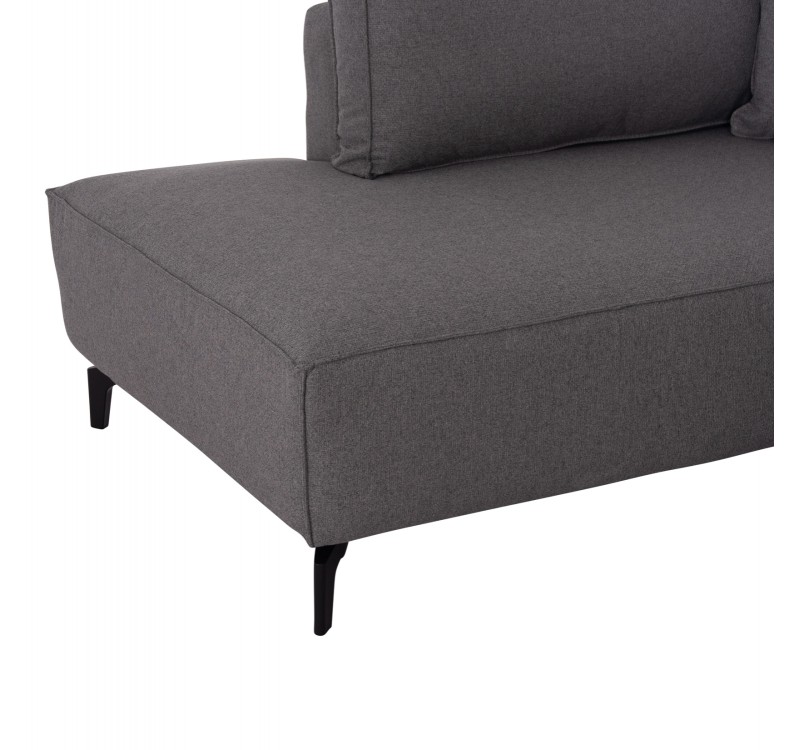 ΓΩΝΙΑΚΟΣ ΚΑΝΑΠΕΣ-ΚΡΕΒΑΤΙ ΜΕ ΑΠΟΘ.ΧΩΡΟ SAFFIRA HM3303.01L ΓΚΡΙ ΥΦΑΣΜΑ 270x195x100Υεκ.