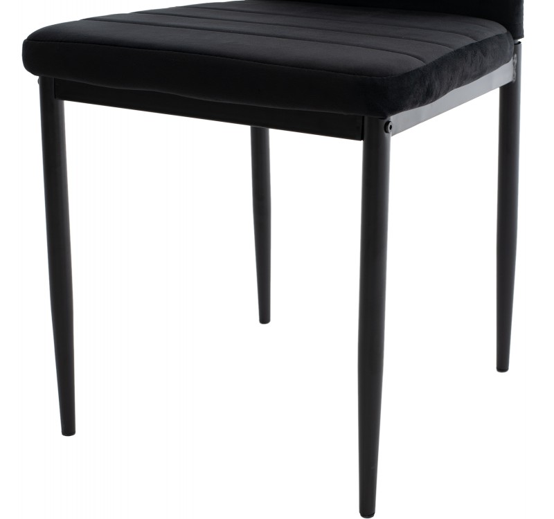 ΣΕΤ ΤΡΑΠΕΖΑΡΙΑΣ 5ΤΜΧ MINIMAL HM21173 MDF TOP ΜΑΥΡΟ-ΒΕΛΟΥΔΟ & ΜΕΤΑΛΛΟ ΜΑΥΡΟ