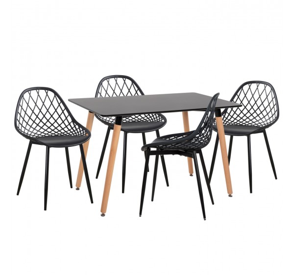 ΣΕΤ ΤΡΑΠΕΖΑΡΙΑΣ 5ΤΜΧ LIO HM21175 MDF TOP & ΠΟΛΥΠΡΟΠΥΛΕΝΙΟ ΣΕ ΜΑΥΡΟ