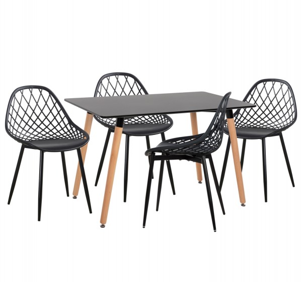 ΣΕΤ ΤΡΑΠΕΖΑΡΙΑΣ 5ΤΜΧ LIO HM21175 MDF TOP & ΠΟΛΥΠΡΟΠΥΛΕΝΙΟ ΣΕ ΜΑΥΡΟ