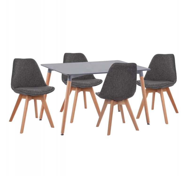 ΣΕΤ ΤΡΑΠΕΖΑΡΙΑΣ 5ΤΜΧ VEGAS HM21177 MDF TOP ΣΕ ΓΚΡΙ--ΥΦΑΣΜΑ ΣΕ ΓΚΡΙ