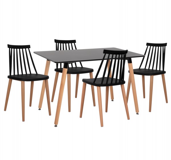 ΣΕΤ ΤΡΑΠΕΖΑΡΙΑΣ 5ΤΜΧ MINIMAL HM21178 MDF TOP ΣΕ ΜΑΥΡΟ-ΣΚΕΛΕΤΟΣ ΣΕ ΦΥΣΙΚΟ ΞΥΛΟΥ