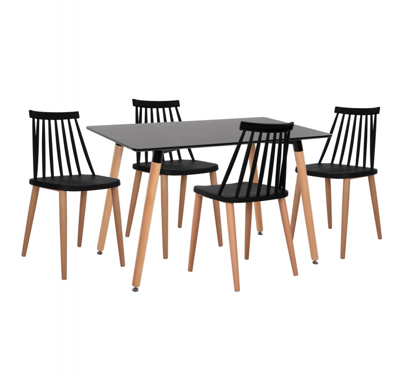 ΣΕΤ ΤΡΑΠΕΖΑΡΙΑΣ 5ΤΜΧ MINIMAL HM21178 MDF TOP ΣΕ ΜΑΥΡΟ-ΣΚΕΛΕΤΟΣ ΣΕ ΦΥΣΙΚΟ ΞΥΛΟΥ