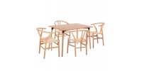 ΣΕΤ ΤΡΑΠΕΖΑΡΙΑΣ 5ΤΜΧ BRAVE HM21182 MDF TOP-ΞΥΛΟ ΟΞΙΑΣ & PAPER ROPE ΣΕ ΦΥΣΙΚΟ