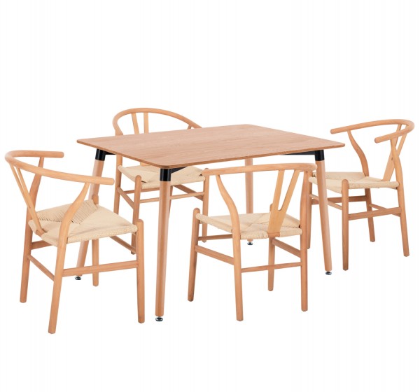 ΣΕΤ ΤΡΑΠΕΖΑΡΙΑΣ 5ΤΜΧ BRAVE HM21182 MDF TOP-ΞΥΛΟ ΟΞΙΑΣ & PAPER ROPE ΣΕ ΦΥΣΙΚΟ