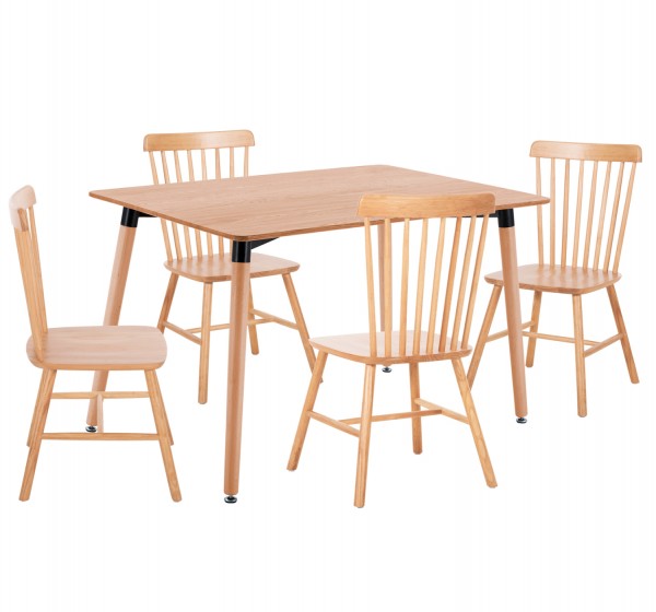 ΣΕΤ ΤΡΑΠΕΖΑΡΙΑΣ 5ΤΜΧ LUCIEN HM21183 MDF TOP & ΞΥΛΟ ΟΞΙΑΣ ΣΕ ΦΥΣΙΚΟ ΧΡΩΜΑ