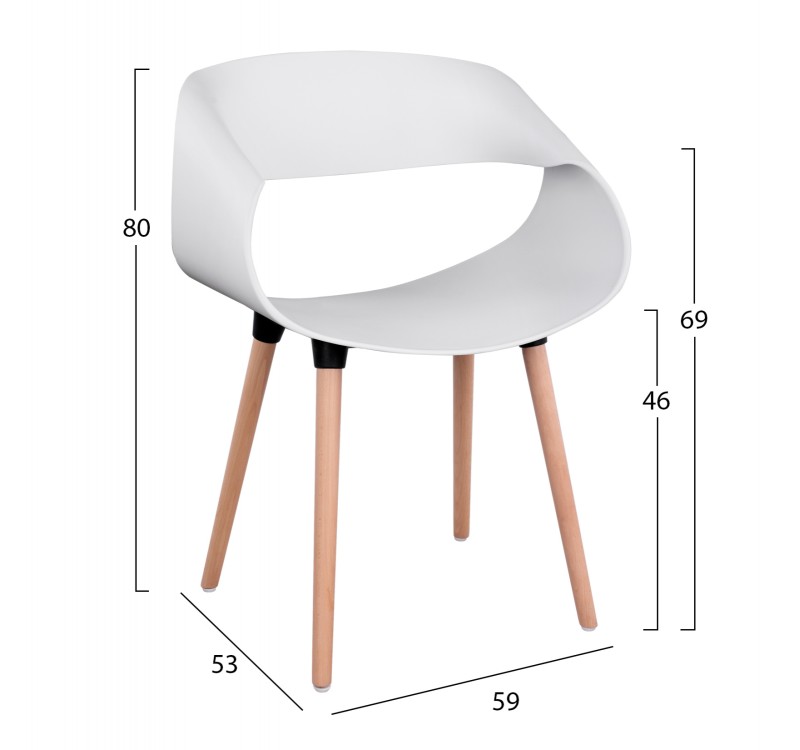 ΣΕΤ ΤΡΑΠΕΖΑΡΙΑΣ 5ΤΜΧ MAGGIE HM21186 MDF TOP & ΠΟΛΥΠΡΟΠΥΛΕΝΙΟ ΣΕ ΛΕΥΚΟ ΧΡΩΜΑ