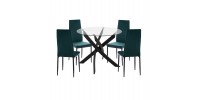 ΣΕΤ ΤΡΑΠΕΖΑΡΙΑΣ 5ΤΜΧ LADY HM21199.03 ΓΥΑΛΙ--ΜΕΤΑΛΛΟ ΣΕ ΜΑΥΡΟ & ΒΕΛΟΥΔΟ ΚΥΠΑΡΙΣΣΙ