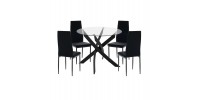 ΣΕΤ ΤΡΑΠΕΖΑΡΙΑΣ 5ΤΜΧ LADY HM21199.04 ΓΥΑΛΙ--ΜΕΤΑΛΛΟ & ΒΕΛΟΥΔΟ ΣΕ ΜΑΥΡΟ
