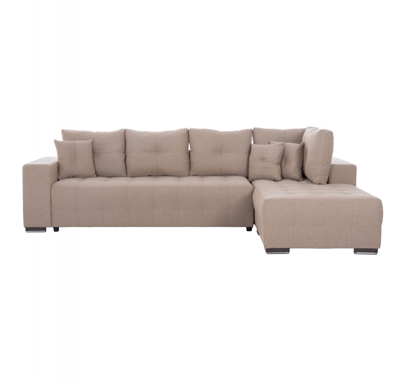 ΓΩΝΙΑΚΟΣ ΚΑΝΑΠΕΣ-ΚΡΕΒΑΤΙ ΜΕ ΑΠΟΘ.ΧΩΡΟ TRENDSTON HM3302.03R ΜΠΕΖ ΥΦΑΣΜΑ 298x177x95Υεκ